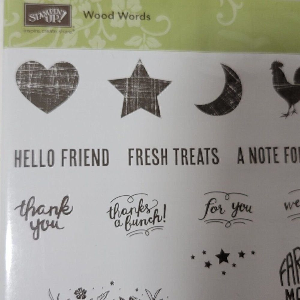 Stampin' Up WOOD WORDS Rubber Stamps - Picture 4 of 12